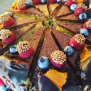 vegan chocolate fudge peanut butter cake at Lord Roberts on The Green in Croydon