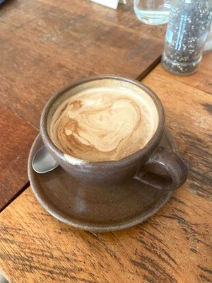 Cashew milk cappuccino at Vibe Cafe in Phnom Penh