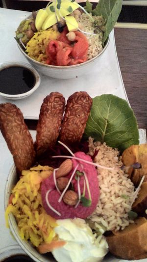 Ritual bowl (below), Earth to Table bowl (up) at Vibe Cafe in Phnom Penh