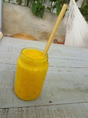 mango, passion fruit smoothie! at Vibe Cafe in Phnom Penh