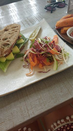 Avocado tempeh sandwich at Vibe Cafe in Phnom Penh