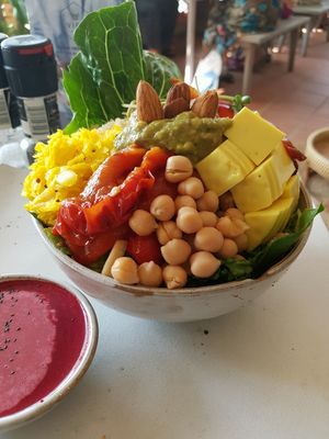 delicious vegan bowl at Vibe Cafe in Phnom Penh