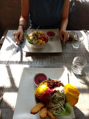 Earth to table bowl and ritual bowl at Vibe Cafe in Phnom Penh