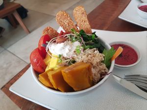 Buddha bowl at Vibe Cafe in Phnom Penh