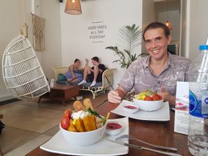 Second floor at Vibe Cafe in Phnom Penh