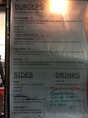 Menu at NONO Burger - Food Truck in San Francisco