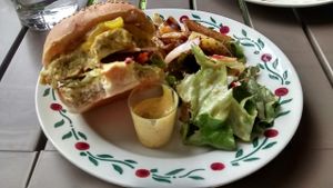 vegan burger at Chez Vegetayelle and Co. in Toulouse