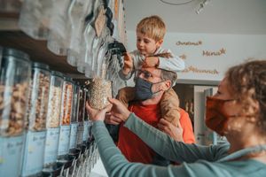 Kids love to go shopping at Tante Olga at Tante Olga - Organic Zero Waste Store in Cologne