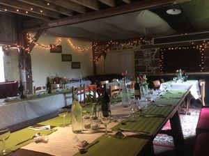 Our barn ready for a private party at Le Jardin de Froulay in Mayenne