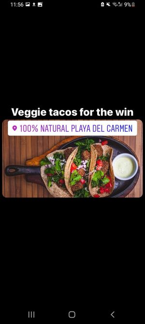 Veggie tacos  #Veganuary at 100% Natural in Playa Del Carmen