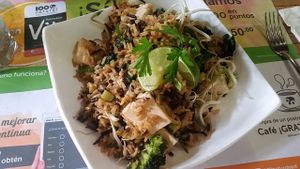 rice bowl with tofu at 100% Natural in Playa Del Carmen