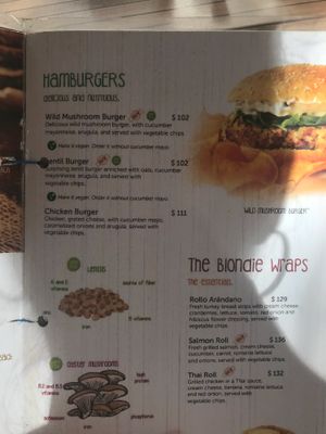 Menu  at 100% Natural in Playa Del Carmen