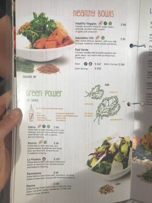 Menu at 100% Natural in Playa Del Carmen