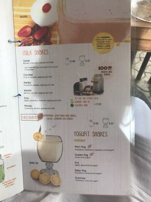 Menu at 100% Natural in Playa Del Carmen