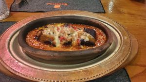 Aubergines that were not vegan! at Constantine's Ark in Istanbul