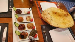 One mezze is cream cheeze/yogurt not vegan at Constantine's Ark in Istanbul