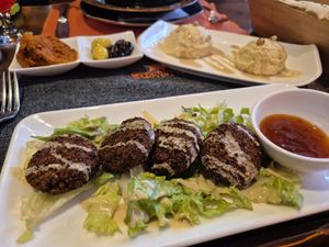 Falafel, hummus and mezze at Constantine's Ark in Istanbul