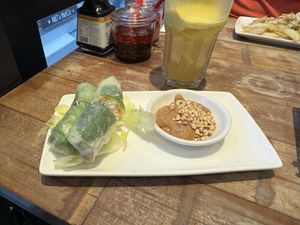 Summer rolls with peanut dip  at Pho in Birmingham