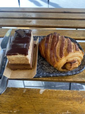 Cake and croissant   at VG Pâtisserie in Paris