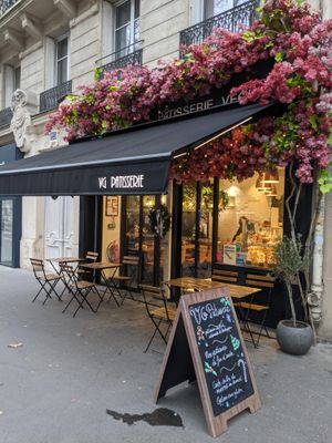 view from the street at VG Pâtisserie in Paris