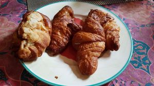 Croissants and pain au chocolat with almonds at VG Pâtisserie in Paris