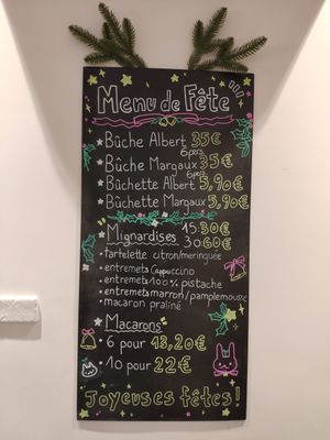 Xmas menu at VG Pâtisserie in Paris