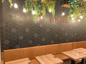 Interior seating at VG Pâtisserie in Paris