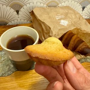 A tasty madeleine – I challenge you to find a vegan one anywhere else in the world – and croissant enjoyed back at my room. at VG Pâtisserie in Paris