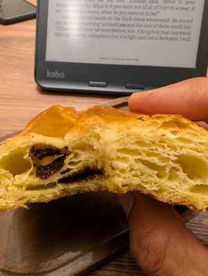 Inside the pain au chocolat at VG Pâtisserie in Paris
