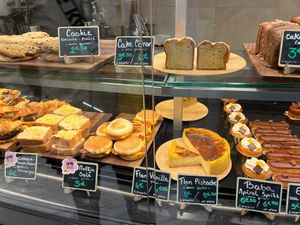 Display case at VG Pâtisserie in Paris