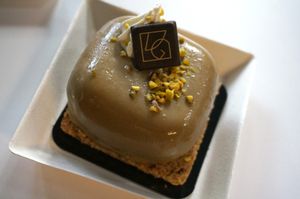 Entremet Rhubarb (at VeggieWorld Paris October 2018) at VG Pâtisserie in Paris