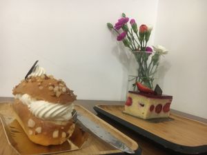 I can’t remember the name of the pastry on the left, but it’s incredible! at VG Pâtisserie in Paris