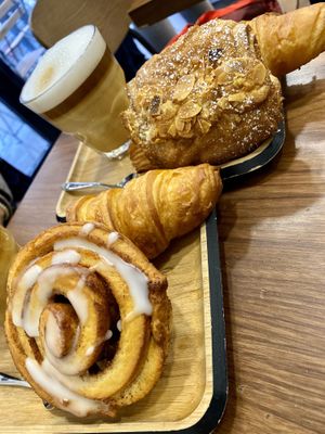 Cinnamon roll and croissants  at VG Pâtisserie in Paris
