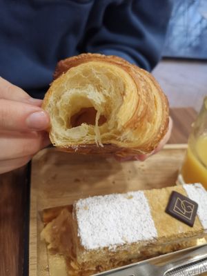 Inside of croissant at VG Pâtisserie in Paris