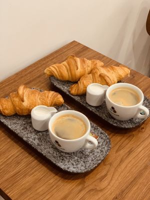 Classic Croissant and coffee  at VG Pâtisserie in Paris