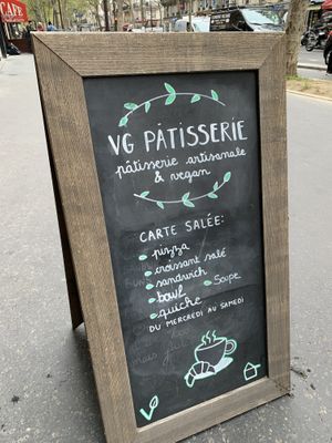 Menu at front door. So cute! at VG Pâtisserie in Paris