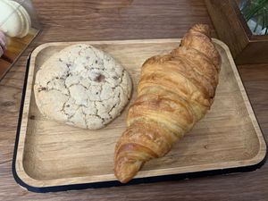 Cookie and croissant at VG Pâtisserie in Paris