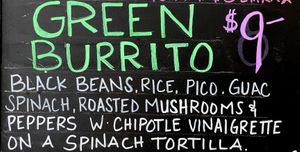 Tasty Green Burrito! at Longboard Louie's East in Bend