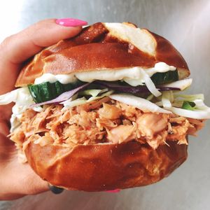 Bourbon Jackfruit Sandwich at WongWayVeg - Food Truck in Denver