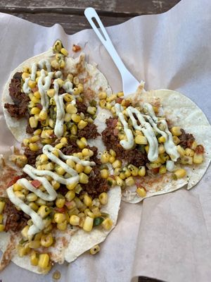 Mole tacos (3/5)  at WongWayVeg - Food Truck in Denver