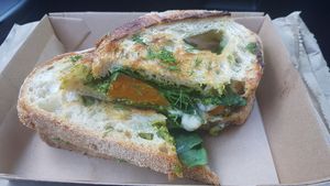 Vegan toastie at Combi in Byron Bay