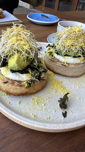 Pesto crumpets 😋  at Combi in Byron Bay