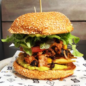 Vegan Jackfruit Burger at Combi in Byron Bay