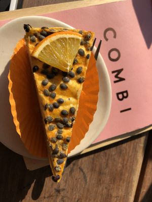 Vegan cheesecake at Combi in Byron Bay