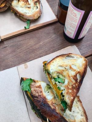 vegan veggie toastie at Combi in Byron Bay