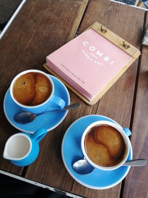 Coffee for two! at Combi in Byron Bay