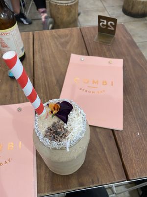 Peanut butter smoothie at Combi in Byron Bay
