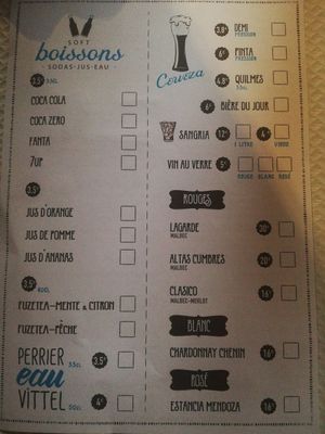 Menu at Che Boludo Empanadas in Montpellier