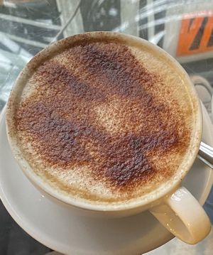 Delicious cappuccino (£3 for two shots)  at Chapter One in Manchester