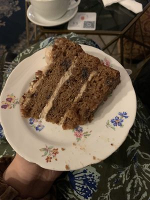  vegan gf toffee, date & walnut cake  at Chapter One in Manchester